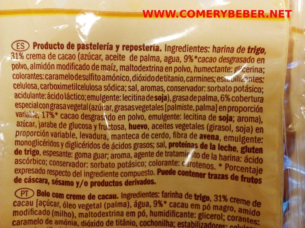 Napolitanas Rellenas de Crema de Cacaco de Lidl