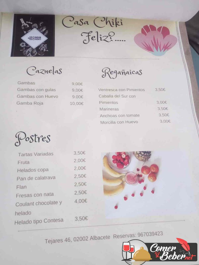 carta casa chiki albacete